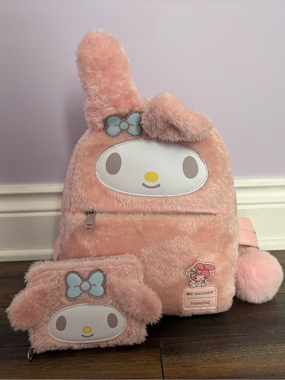 LoungeFly My Melody Plush Backpack Set